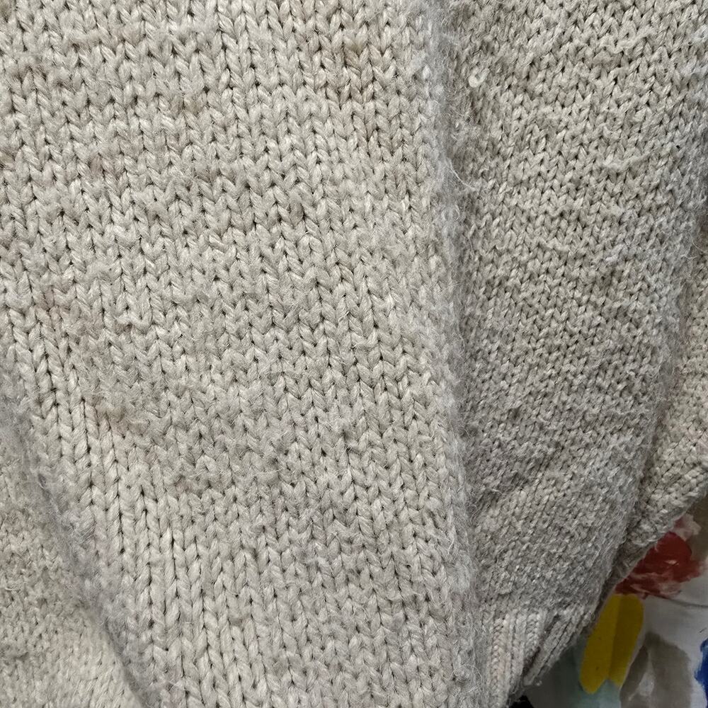 Victoria's Secret PINK cream chunky knit long sleep crewneck sweater large - Picture 7 of 13